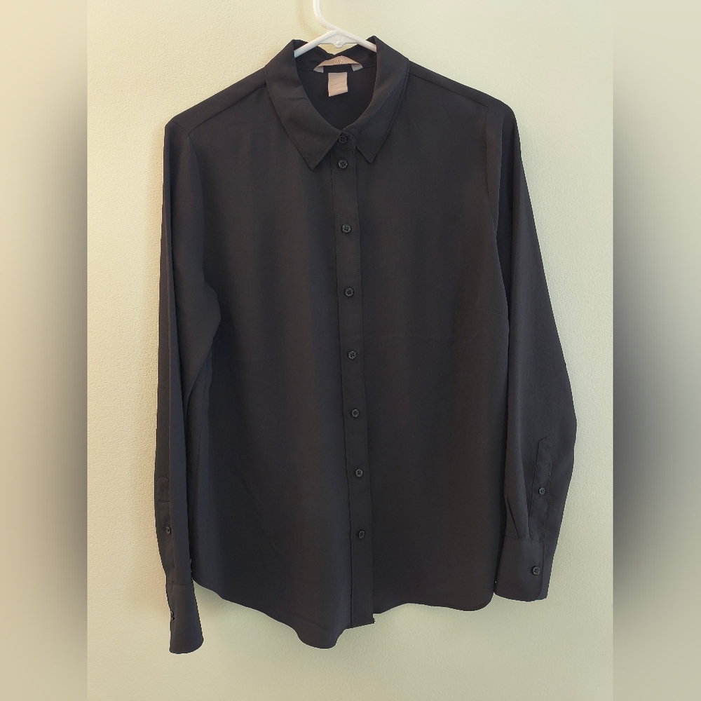 H&M Black Casual Button Down Shirt